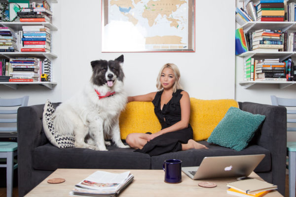 Jia Tolentino, pictured with her dog. Photo by Matt Licari.