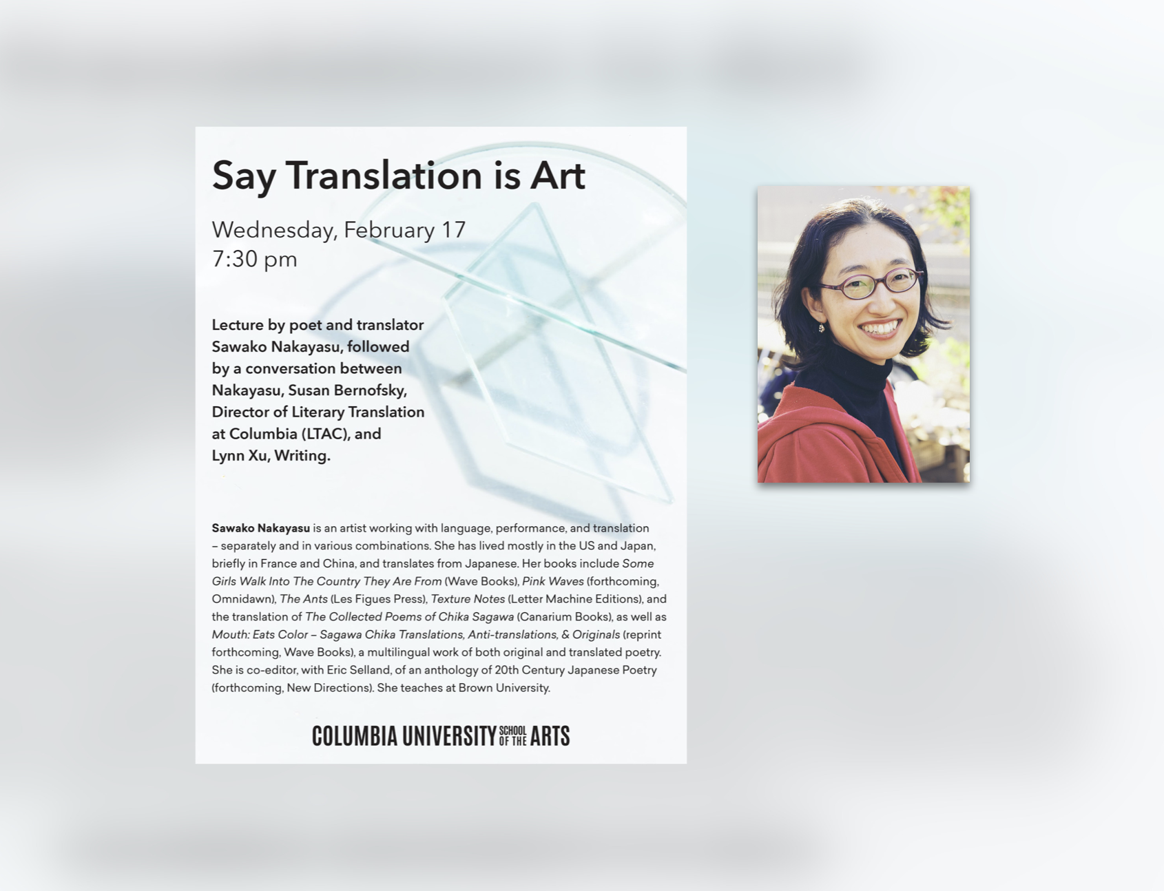 ICYMI: Say Translation is Art with Sawako Nakayasu, Susan Bernofsky, and Lynn Xu